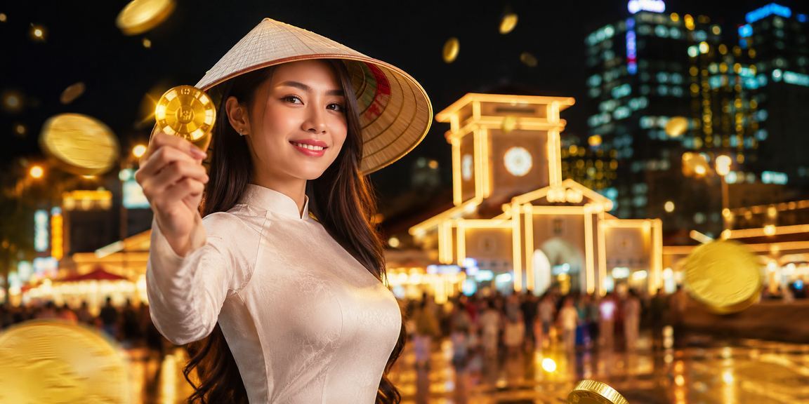 Người chơi xổ số truyền thống tại Hồ Chí Minh với cảnh nón lá