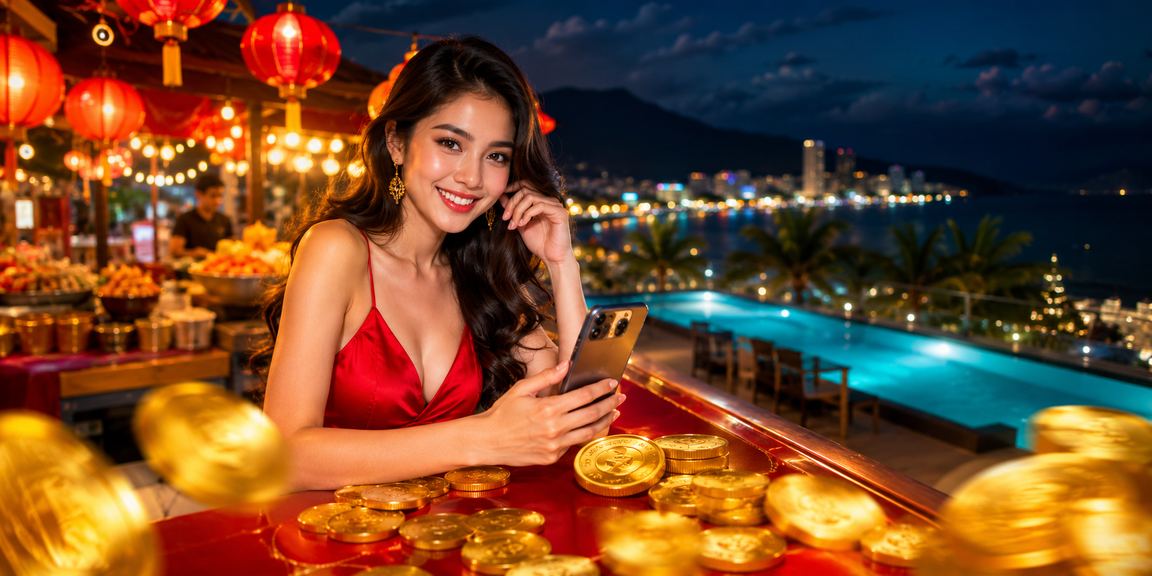 Quang cảnh phố casino sôi động về đêm tại Nha Trang